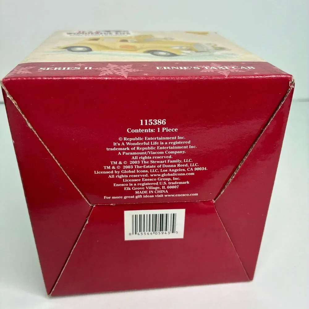 Enesco It's A Wonderful Life Series II ERNIE'S TAXI CAB Vintage 2003 In Box